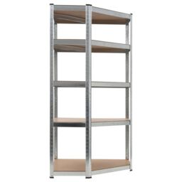 Berkfield Home Storage Shelf Silver 90x90x180 cm Steel & MDF - Size: 90 x 90 x 180 cm - thumbnail 2