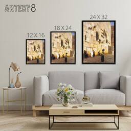 "Artery8 Gerome Solomons Wall Jerusalem Temple Framed Canvas Wall Art Print - Size: W12"" x H16""" - thumbnail 4