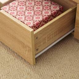 Nordara khaki Lift Top Wooden Coffee Table with 2 Large Storage Drawers in Light Oak - Size: 100 cm x 80 cm - thumbnail 4