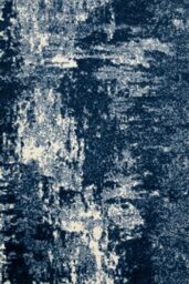 Kukoon Navy Blue White Distressed Abstract Living Area Rug - Size: 190 cm x 280 cm - thumbnail 1