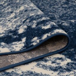 Kukoon Navy Blue White Distressed Abstract Living Area Rug - Size: 190 cm x 280 cm - thumbnail 4