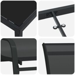 Berkfield Home 5 Piece Garden Dining Set Black Textilene & Steel - thumbnail 9