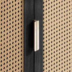 Birlea 2 Door Rattan Sideboard Curved Cupboard Sark Storage Cabinet in Black - thumbnail 4