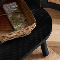 Birlea 2 Door Rattan Sideboard Curved Cupboard Sark Storage Cabinet in Black - thumbnail 6