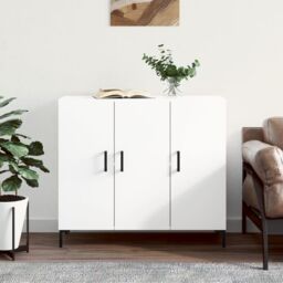 Berkfield Home Sideboard White 90x34x80 cm Engineered Wood - Size: 90 x 34 x 80 cm - thumbnail 1