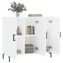 Berkfield Home Sideboard White 90x34x80 cm Engineered Wood - Size: 90 x 34 x 80 cm - thumbnail 4