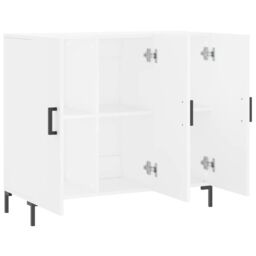 Berkfield Home Sideboard White 90x34x80 cm Engineered Wood - Size: 90 x 34 x 80 cm - thumbnail 5