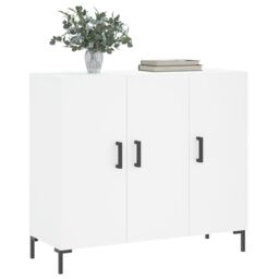 Berkfield Home Sideboard White 90x34x80 cm Engineered Wood - Size: 90 x 34 x 80 cm - thumbnail 3