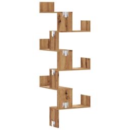 Berkfield Home Wall Corner Shelf Artisian Oak 45x45x147 cm Engineered Wood in Brown - Size: 45 x 45 x 147 cm - thumbnail 6