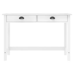 Berkfield Home Console Table Hill with 2 Drawers 110x45x74 cm Solid Pine Wood in White - Size: 110 x 45 x 74 cm - thumbnail 2