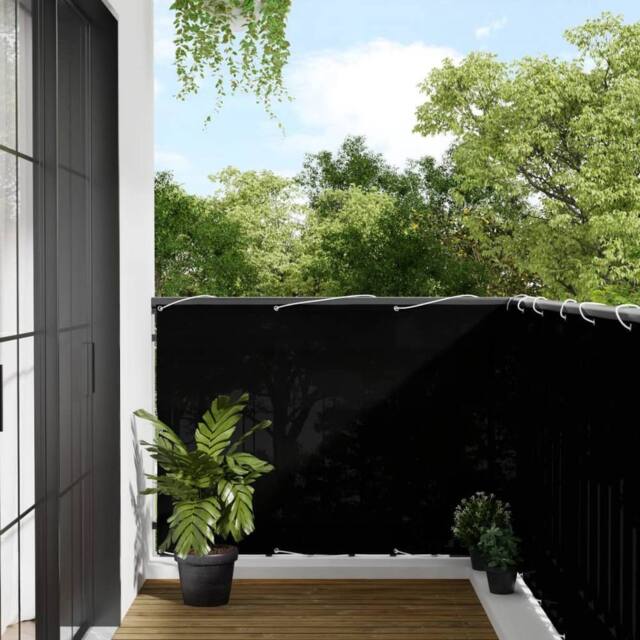 Berkfield Home Balcony Screen Black 120x1000 cm 100% Polyester Oxford - image 1