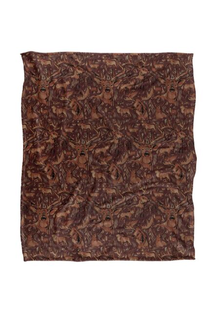 JQ Licensing Jl-Jp Big Game Deer Moose Hunting Pattern Silky Touch Super Soft Throw Blanket 152 X 127 cm in White - image 1