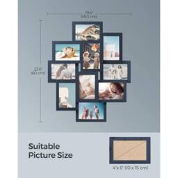 SONGMICS Wall Photo Display Set Standard Photo Frame Gallery Display in Dark Blue - thumbnail 2