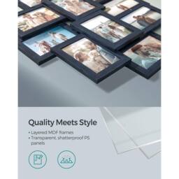 SONGMICS Wall Photo Display Set Standard Photo Frame Gallery Display in Dark Blue - thumbnail 4