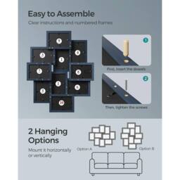 SONGMICS Wall Photo Display Set Standard Photo Frame Gallery Display in Dark Blue - thumbnail 6