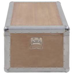 Berkfield Home Storage Box Solid Fir Wood 91x52x40 cm Brown - Size: 91 x 52 x 40 cm - thumbnail 4