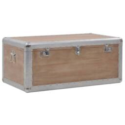 Berkfield Home Storage Box Solid Fir Wood 91x52x40 cm Brown - Size: 91 x 52 x 40 cm - thumbnail 5