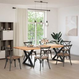 Berkfield Home Dining Table Legs 2 pcs Black 90x(72-73.3) cm Steel - thumbnail 3