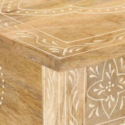 Berkfield Home Console Table 80x35x74 cm Solid Mango Wood in Brown - Size: 80 x 35 x 74 cm - thumbnail 6