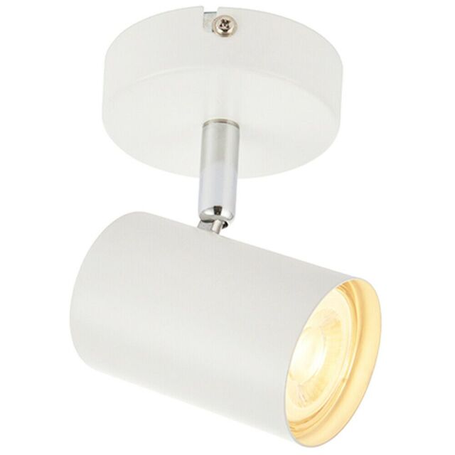 Loops LED Adjustable Ceiling Spotlight Matt White Single GU10 Dimmable Downlight - image 1