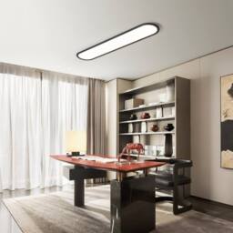 NIVOR 100cm Linear Ultra Thin Ceiling Lights 48W Dimmable LED with Remote in Black - thumbnail 7