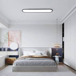 NIVOR 100cm Linear Ultra Thin Ceiling Lights 48W Dimmable LED with Remote in Black - thumbnail 4