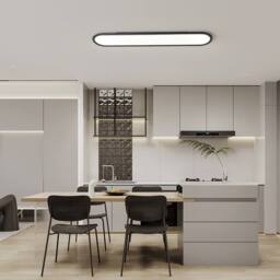 NIVOR 100cm Linear Ultra Thin Ceiling Lights 48W Dimmable LED with Remote in Black - thumbnail 5