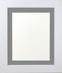 Frames & Mirrors 4U Metro White Frame with Dark Grey Mount 30 x 40CM Image Size 12 x 10 Inch - Size: 30 x 40 cm