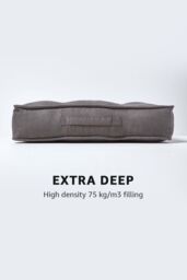 Homescapes Faux Suede Armchair Booster Cushion in Grey - Size: 50 cm x 50 cm - thumbnail 3