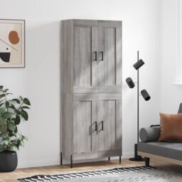 Berkfield Home Highboard Grey Sonoma 69.5x34x180 cm Engineered Wood - thumbnail 1