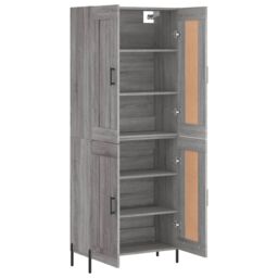 Berkfield Home Highboard Grey Sonoma 69.5x34x180 cm Engineered Wood - thumbnail 4