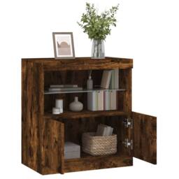 Berkfield Home Sideboard with LED Lights Smoked Oak 60x37x67 cm in Brown - Size: 60 x 37 x 67 cm - thumbnail 5