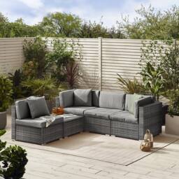FurnitureboxUK Orlando 4 Seat Modular Outdoor Garden Rattan Sofa in Grey - thumbnail 2