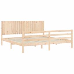 Berkfield Home Bed Frame without Mattress 200x200 cm Solid Wood in Natural - thumbnail 3