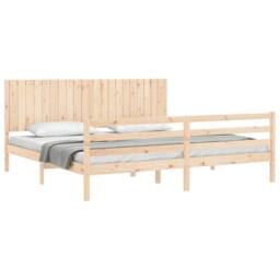 Berkfield Home Bed Frame without Mattress 200x200 cm Solid Wood in Natural - thumbnail 5