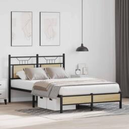 Berkfield Home Bed Frame Frame Sonoma Oak 120x190 cm Small Double Wood in Brown - thumbnail 4