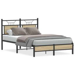 Berkfield Home Bed Frame Frame Sonoma Oak 120x190 cm Small Double Wood in Brown - thumbnail 1