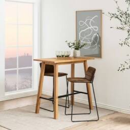netfurniture Belgravia Bar Table in Oak in Brown - thumbnail 3