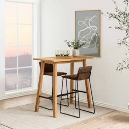 netfurniture Belgravia Bar Table in Oak in Brown - thumbnail 5