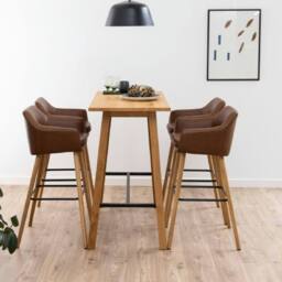 netfurniture Belgravia Bar Table in Oak in Brown - thumbnail 4
