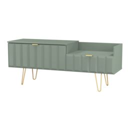 Ready Assembled 2 U Metro 2 Drawer Coffee TV Unit (Ready Assembled) in Pale Green - thumbnail 4