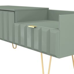 Ready Assembled 2 U Metro 2 Drawer Coffee TV Unit (Ready Assembled) in Pale Green - thumbnail 5