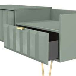 Ready Assembled 2 U Metro 2 Drawer Coffee TV Unit (Ready Assembled) in Pale Green - thumbnail 6