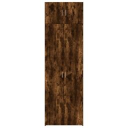 Berkfield Home Storage Cabinet Smoked Oak 70x42.5x225 cm Engineered Wood in Brown - thumbnail 4
