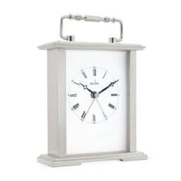 Acctim Gainsborough Mantel Clock Quartz Polished Metal Carriage Clock Energy Efficient Movement in Silver - thumbnail 3