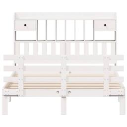 Berkfield Home Bookcase Bed without Mattress White 150x200 cm King Solid Wood Pine - thumbnail 4