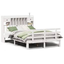 Berkfield Home Bookcase Bed without Mattress White 150x200 cm King Solid Wood Pine - thumbnail 2