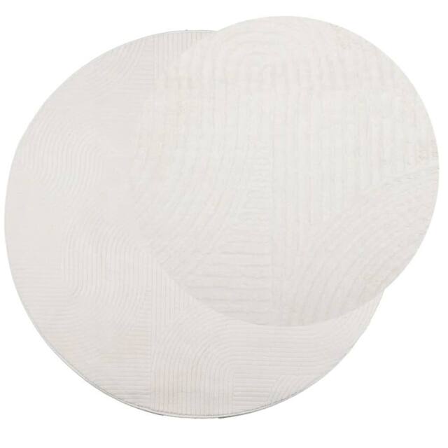 Berkfield Home Rug IZA Short Pile Scandinavian Look Cream √ò 100 cm - Size: Medium - image 1