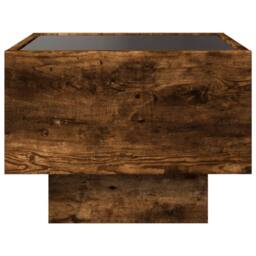 Berkfield Home Side Table with LED Smoked Oak 40x40x30 cm Engineered Wood in Brown - Size: 40 x 40 x 30 cm - thumbnail 7