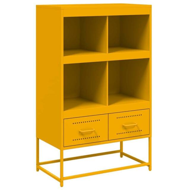 Berkfield Home Highboard Mustard Yellow 68.5x39x111.5 cm Steel - image 1